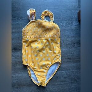 Wonder Nation Yellow and White Floral Swimsuit